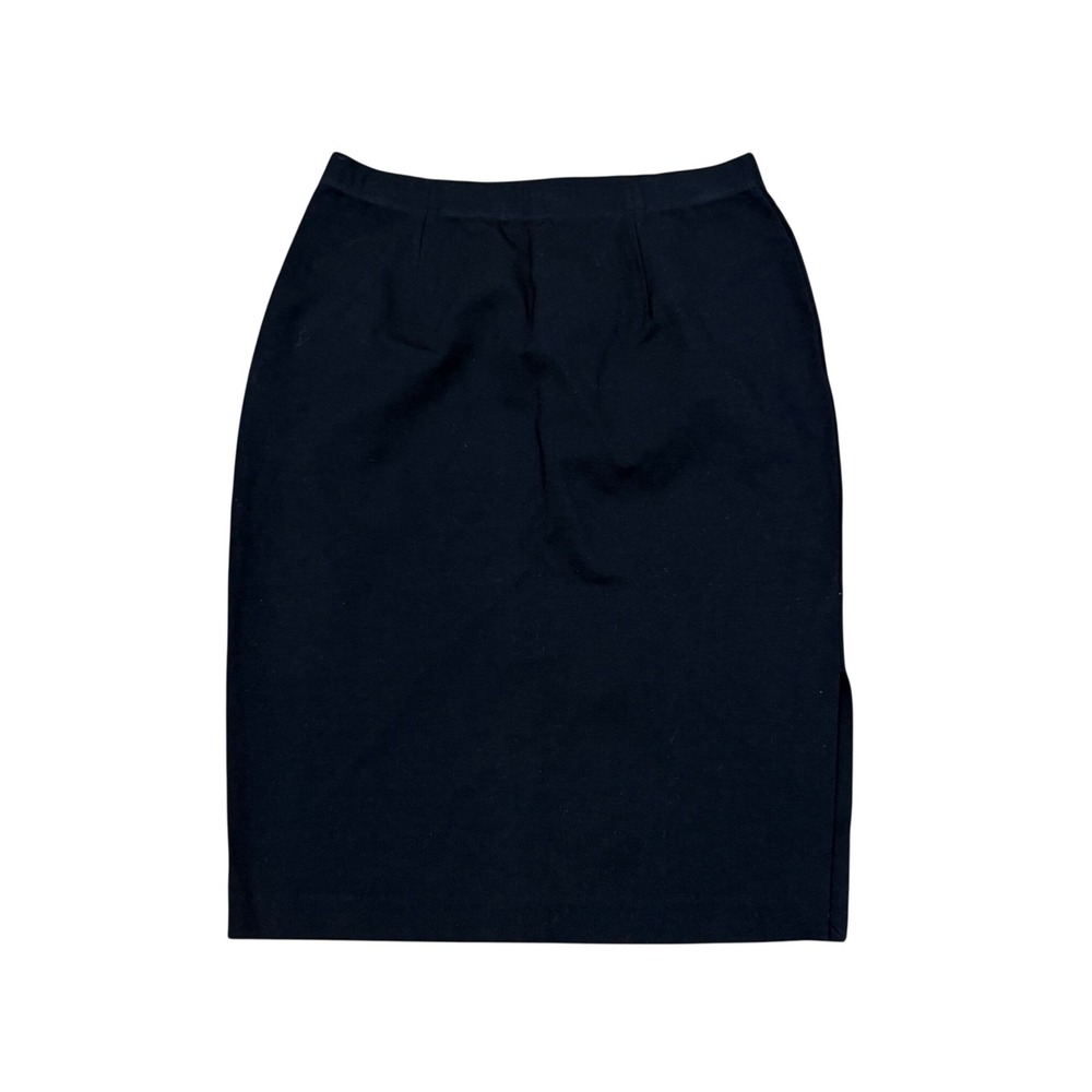 Eileen‎ Fisher Black Stretch Ponte Knit Pencil Skirt Side Slit Small S Petite